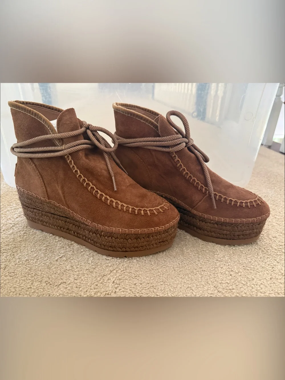Women’s Brown Suede Platform Moccasin Shoes